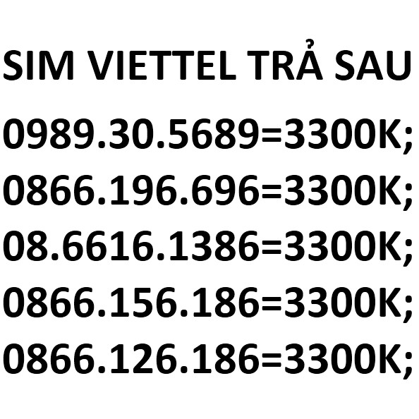 Sim đẹp 10 số viettel trả sau  ZMX666