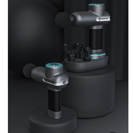 Súng massage gun Booster Lightsaber MINI, Máy mát xa cầm tay Công suất 70W, 4 đầu 5 chế độ mát xa giảm đâu toàn thân