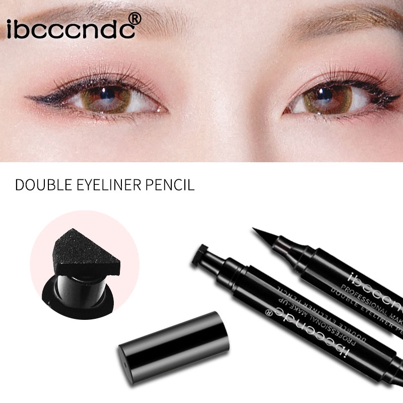 Bút kẻ mắt dạng lỏng kiêm con dấu hai đầu màu đen trang điểm cá tính cho nữ IBCCCNDC