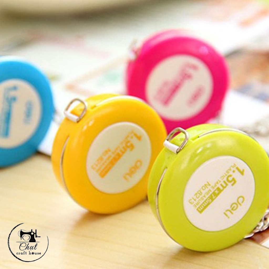 [Chính hãng] Thước cuộn DELI dây rút tự động - Dài 1m5 có móc treo tiện lợi