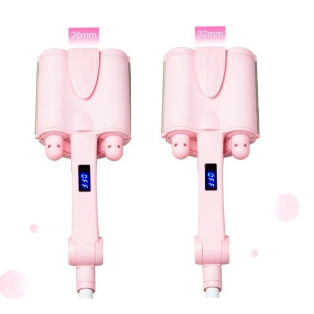 Máy uốn tóc, làm xoăn tóc sóng nước 3 càng màn hình LG chỉnh nhiệt( Khách chọn size)