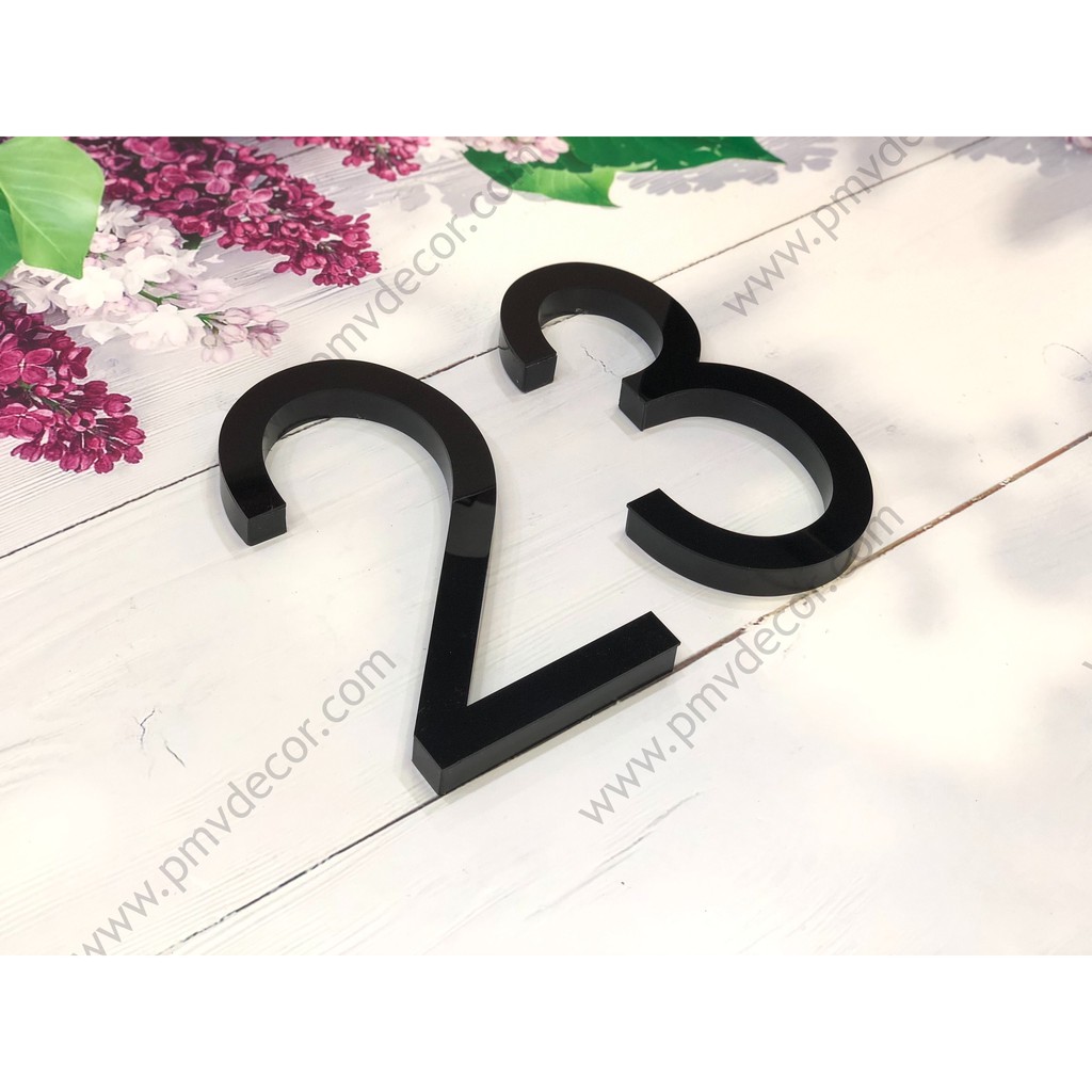 SỐ NỔI THEO YÊU CẦU. KT: 15*30cm, Mặt mica, chân xốp đen cao 2cm, màu theo yêu cầu. SN-PMV112