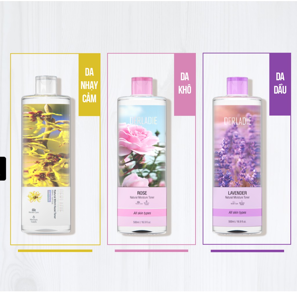 Nước Hoa Hồng Dưỡng Ẩm, Dịu Nhẹ Derladie Natural Witch Hazel -[Coco Shop]