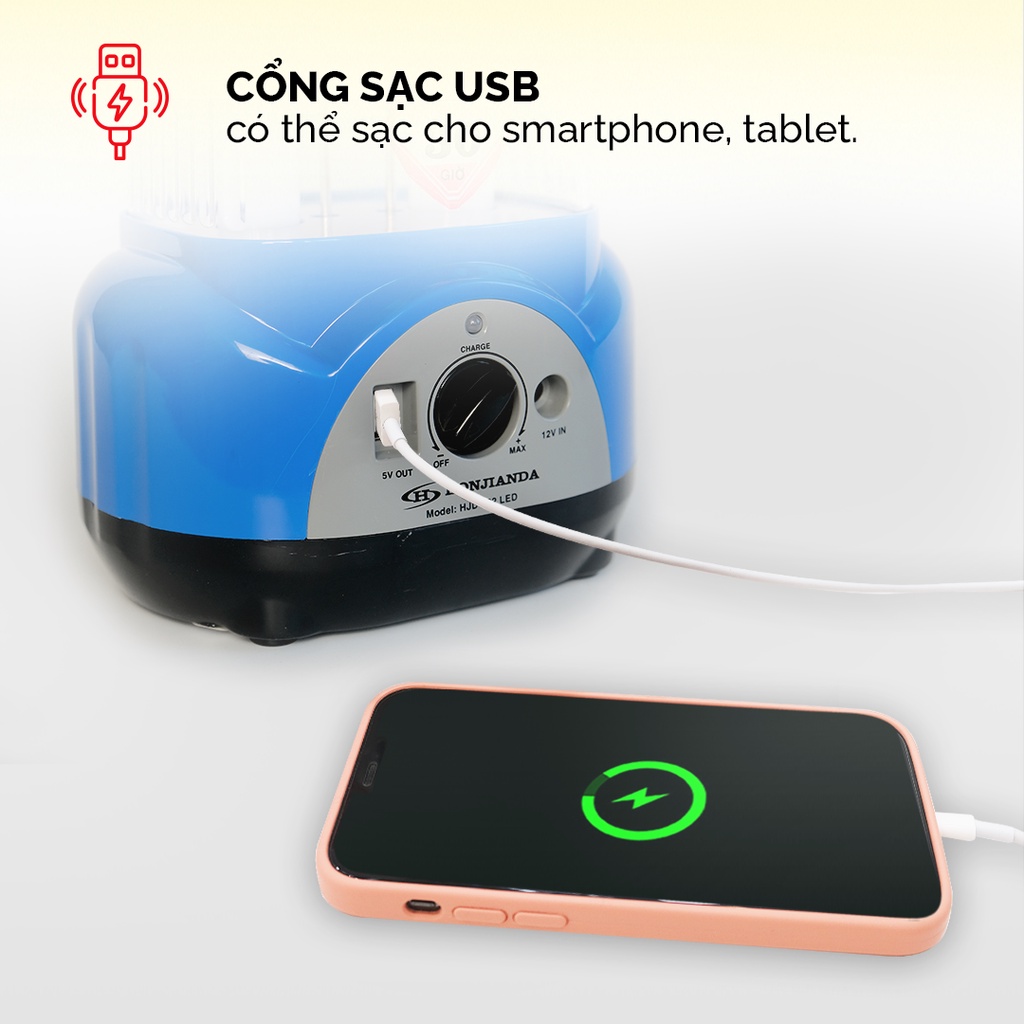 Đèn sạc tích điện đa năng Honjianda HJD-322 36 bóng LED siêu sáng