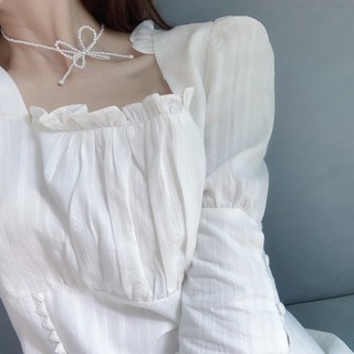 Đầm xòe trắng tay phồng lỡ (Xem ảnh thật ở cuối)