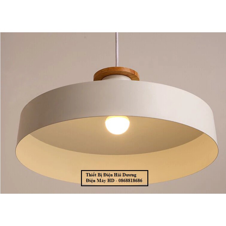 Chao đèn tròn nắp gỗ decor phong cách Bắc Âu TN123 Trắng- Bảo hành 12 tháng