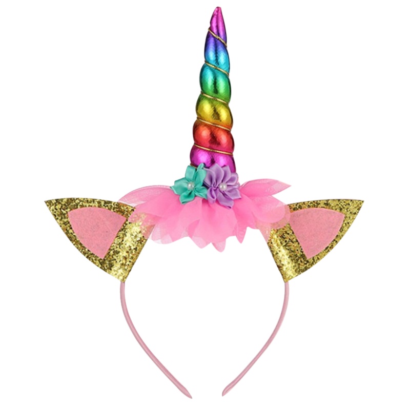 Băng Đô Tai Mèo Đính Sừng Kỳ Lân Đáng Yêu