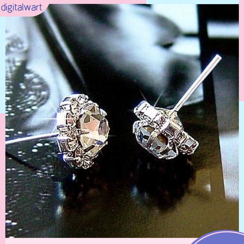 Cặp khuyên tai xỏ lỗ đính đá quý nhân tạo lấp lánh sang trọng cá tính dành cho nữ