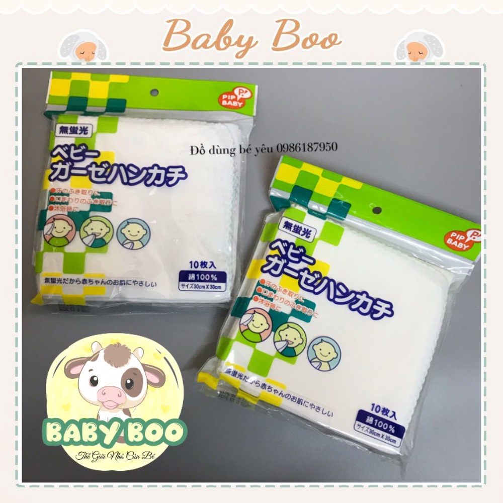 Khăn xô khăn sữa xuất Nhật 30x30cm loại 1 set 10c [ babyboo]