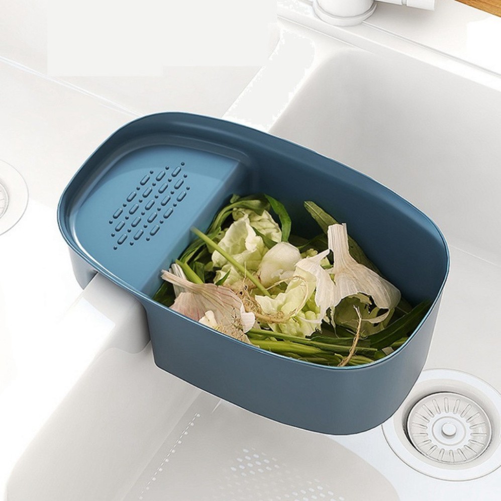 Rổ nhựa treo bồn rửa chén rửa rau củ quả/ lọc rác đa năng tiện ích đồ dùng gia đình