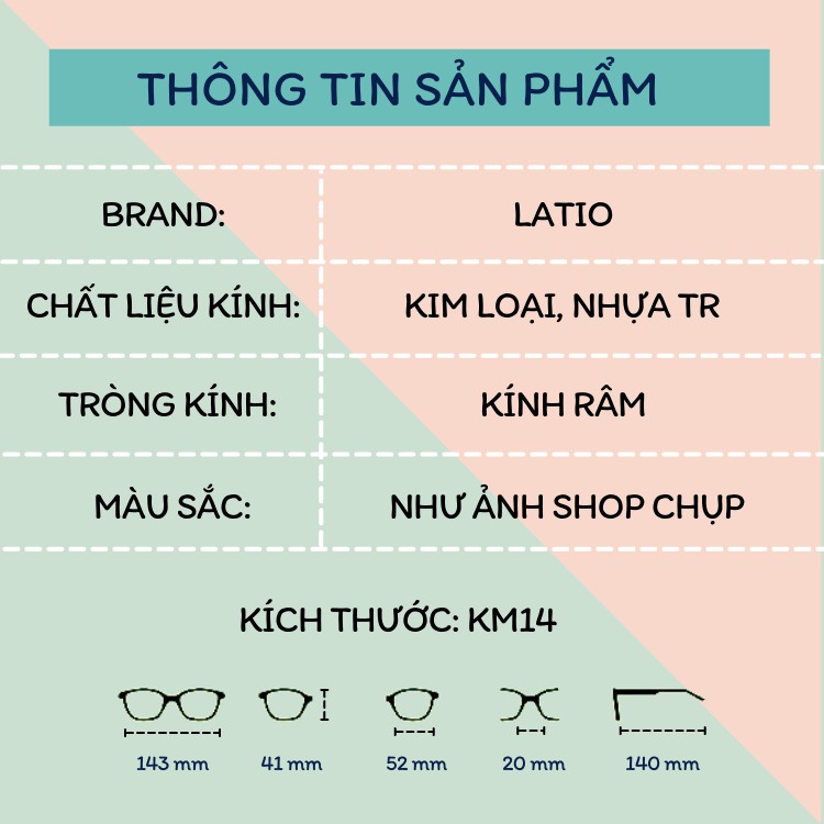 Kính mát nữ LATIO Kính mát thời trang được thiết kế kính nửa gọng tạo điểm nhấn cực đẹp vừa sang trọng vừa cá tính -KM14