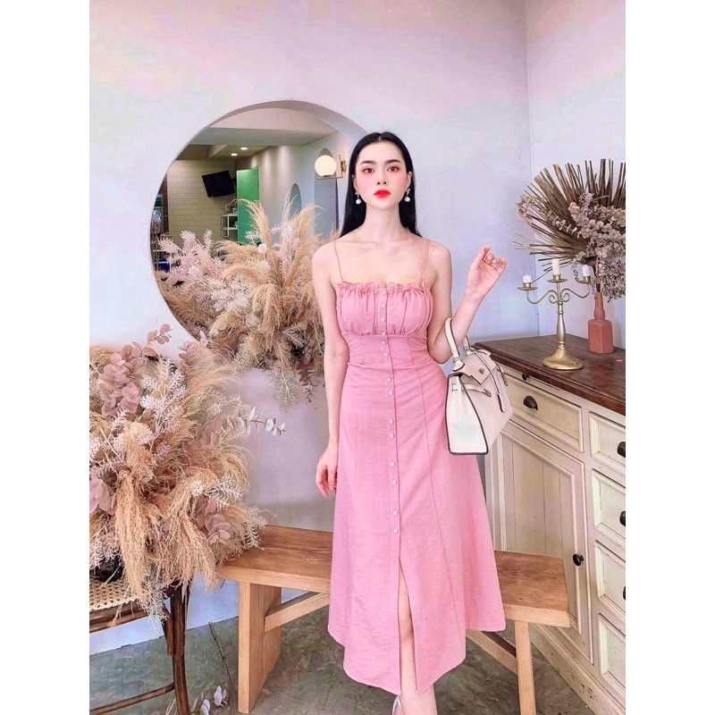 Đầm maxi 2 dây đính chuổi 2 màu | BigBuy360 - bigbuy360.vn