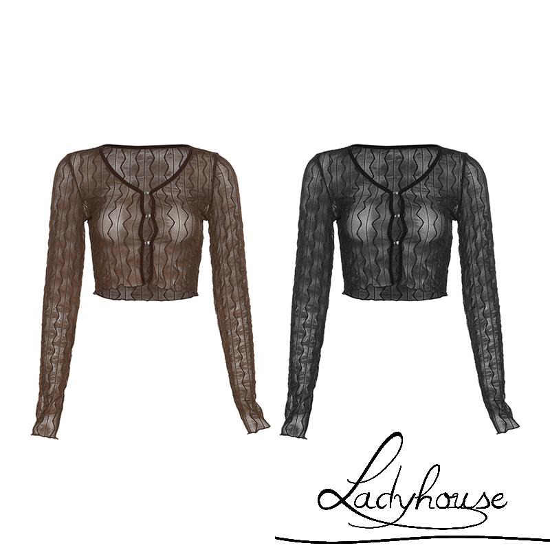 Áo Croptop Tay Dài Kiểu Dáng Đơn Giản Cho Nữ