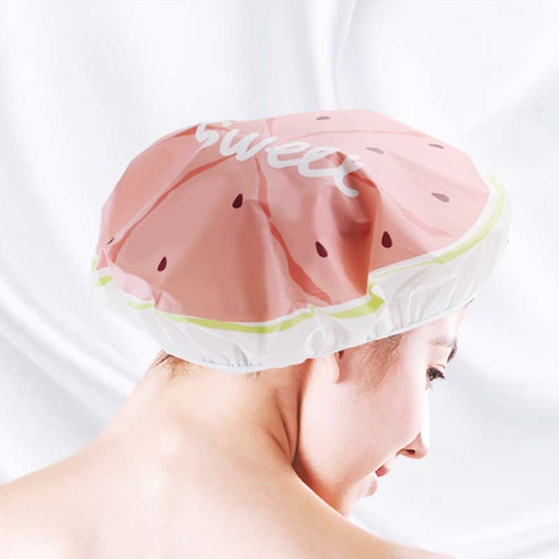 Mũ trùm tóc chống nước chống bụi họa tiết trái cây dễ thương