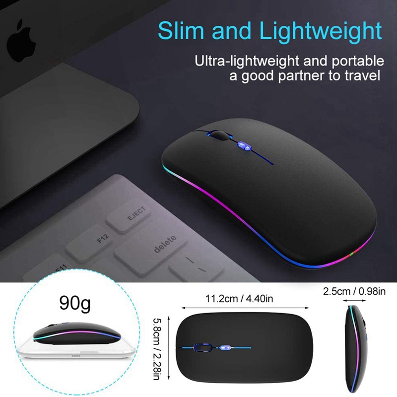 Chuột Quang Không Dây Bluetooth 5.1 2.4G Có Đèn LED Dùng Để Chơi Game