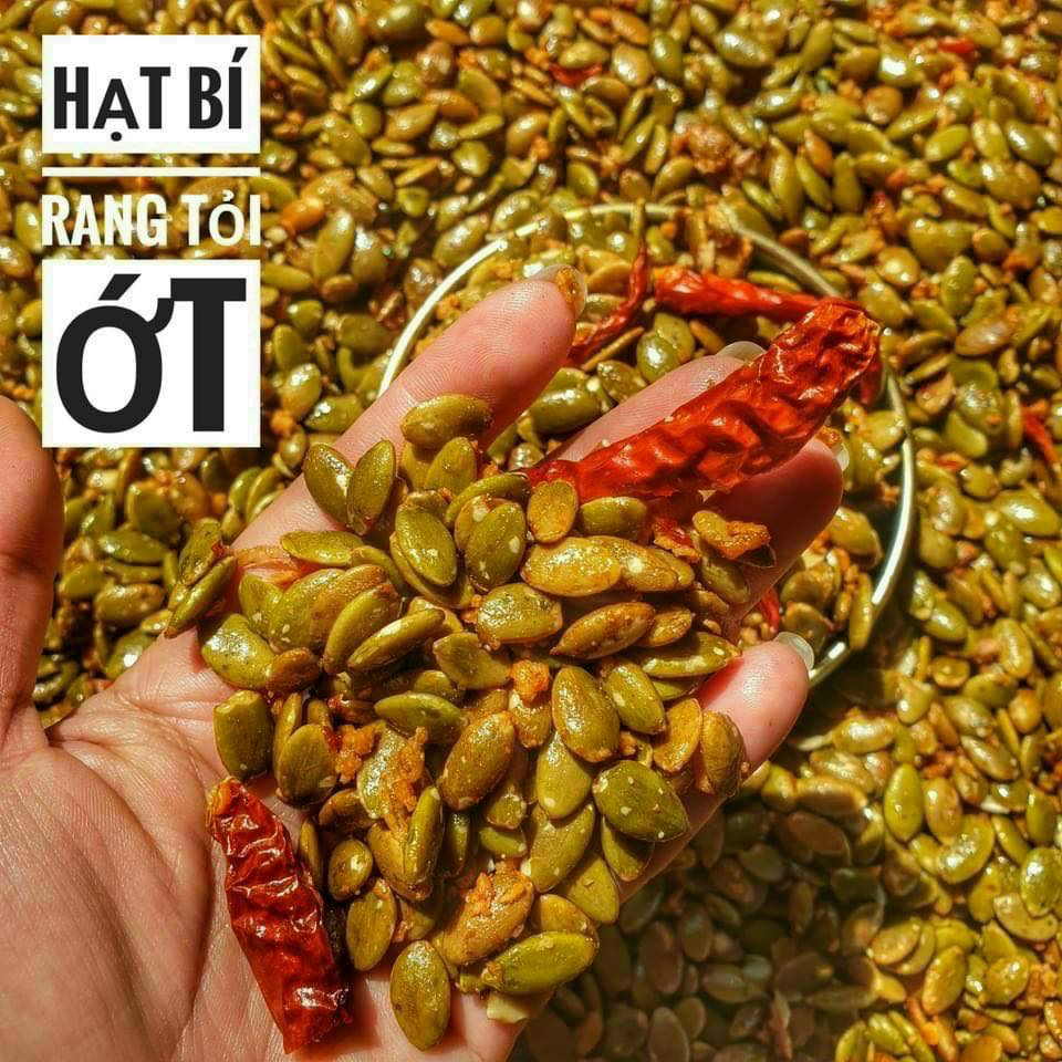 Hạt Bí Xanh Rang Tỏi Ớt Siêu Ngon Loại 1 Lon 400gram [FREE SHIP] [Loại Đặc Biệt] Hàng ngon nhà làm