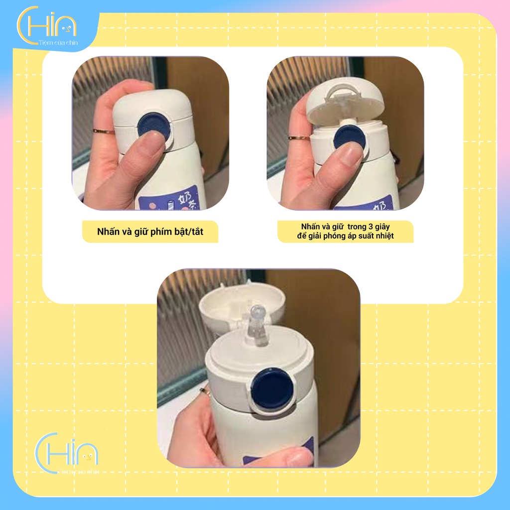 Bình Giữ Nhiệt [ CÓ SẴN ]/ Bình Giữ NHiệt Inox phong cách Hàn Quốc [Tặng Sticker Cute]