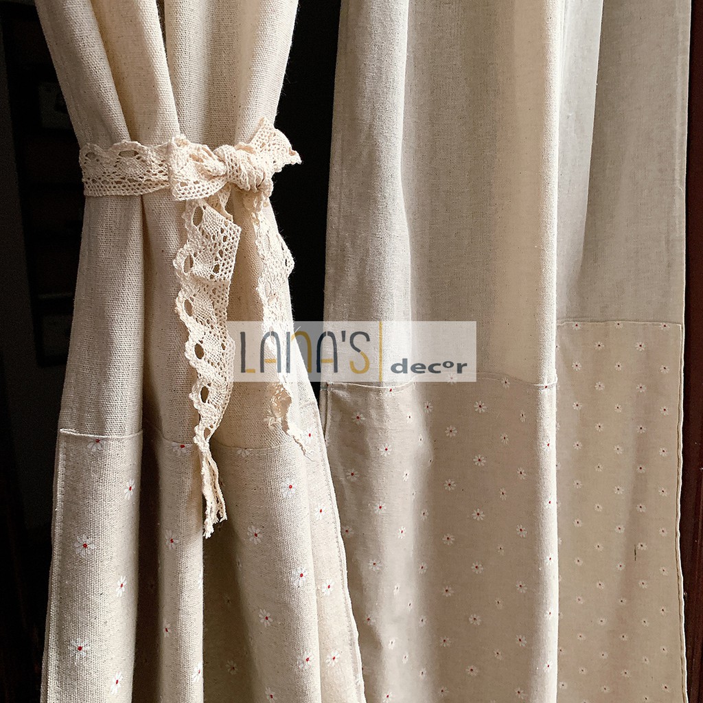 [ẢNH THẬT] Rèm Linen Mộc Phối Hoa Nhí Vintage Rèm Mộc Vintage Rèm Linen Hoa Nhí Vintage