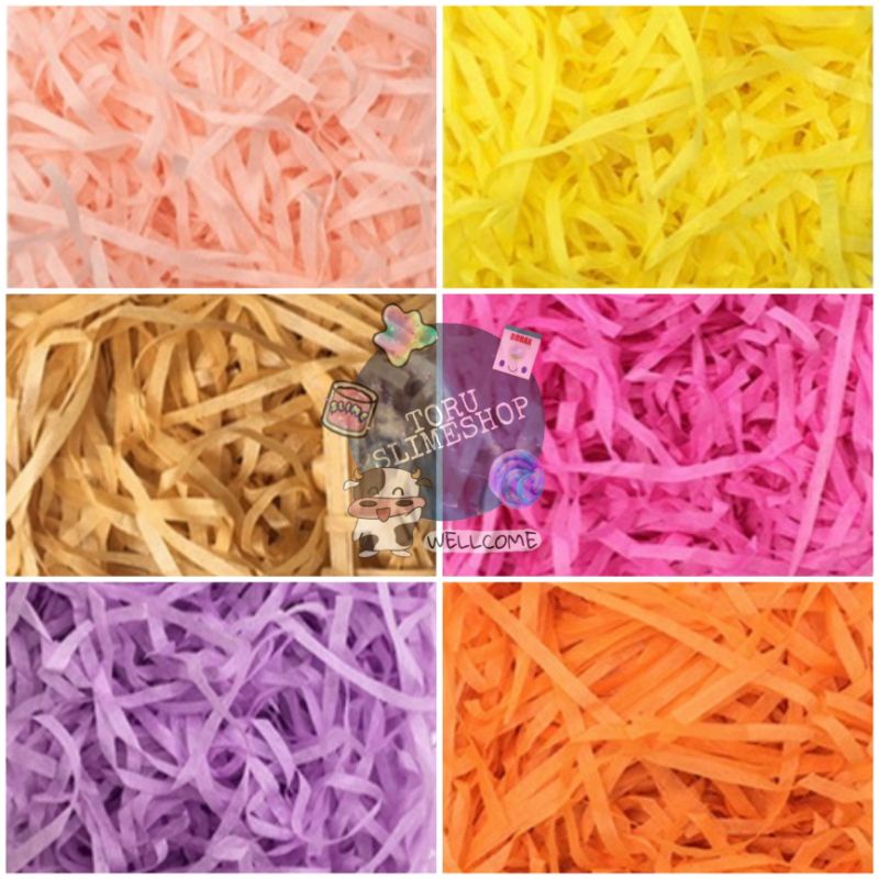 [ Mua 1kg tặng 1kg ] Giấy rơm lót hộp quà v.v....1kg toru_slime