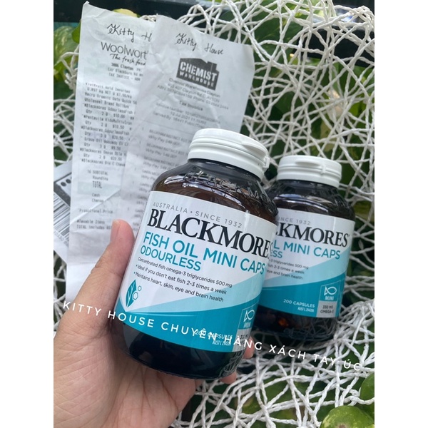 BLACKMORES FISH OIL MINI CAPS LỌ 200 VIÊN CHÍNH HÃNG