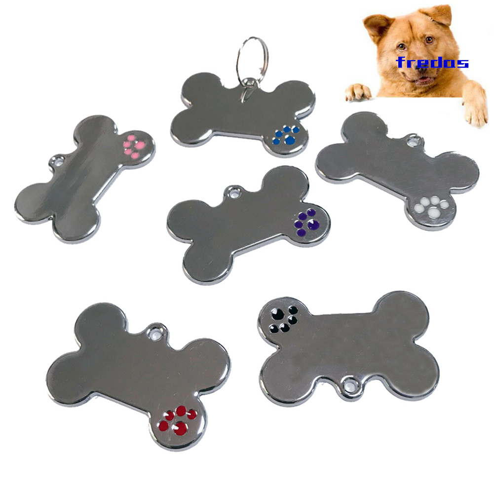 Cute Shape Dog Tag Ring Engraved ID Name Collar Nameplate