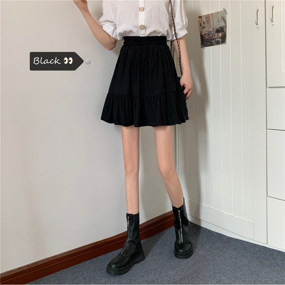 Chân Váy Chữ A Lưng Cao Xếp Ly Màu Trơn Thời Trang Cho Nữ | BigBuy360 - bigbuy360.vn