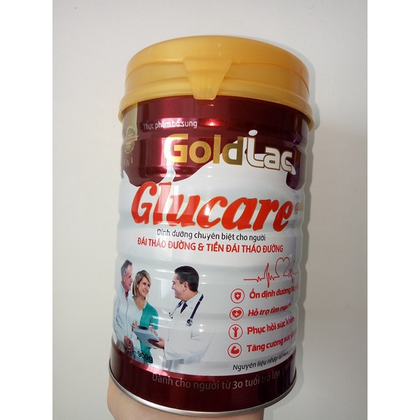 Sữa tiểu đường Goldlac Glucare 900g- Sữa dành cho người TIỂU ĐƯỜNG, tim mạch, huyết áp, ngừa loãng xương