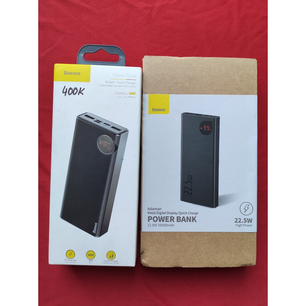 Pin dự phòng sạc nhanh Baseus Digital Display Quick Charge (10000mAh, 20000mAh, 22.5W QC3.0/ PD3.0)