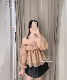 Áo trễ vai bèo dài tay