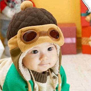 Nón beanie dạng phi công dễ thương ấm áp dành cho bé