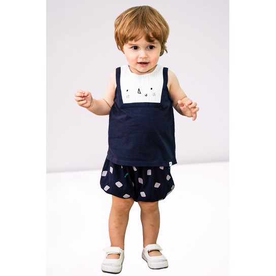ILECE09 - Thời Trang Trẻ Em - Set Bộ Ba Lỗ Bé Trai Mặt Cười Mỉm Kèm Quần Thun Chất Cotton 2 Màu - Hàng Nội Địa Hàn Quốc