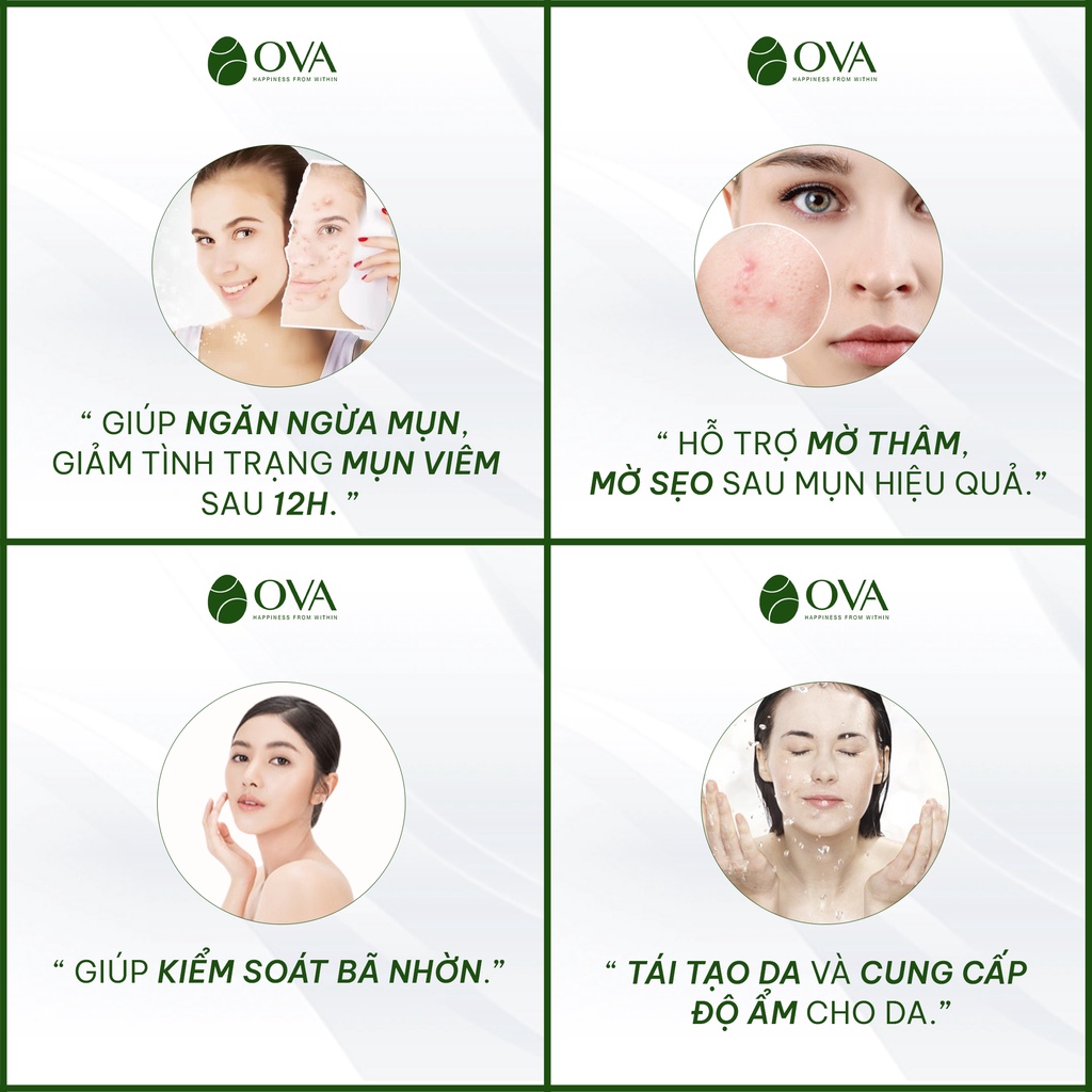 Serum Bio Acne Ova giảm mụn mờ thâm lành tính chiết xuất thiên nhiên 15ml