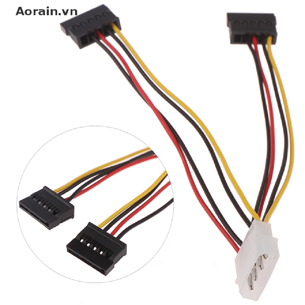 + 4Pin IDE Molex to 2 serial ata sata y splitter hard drive power supply cable .