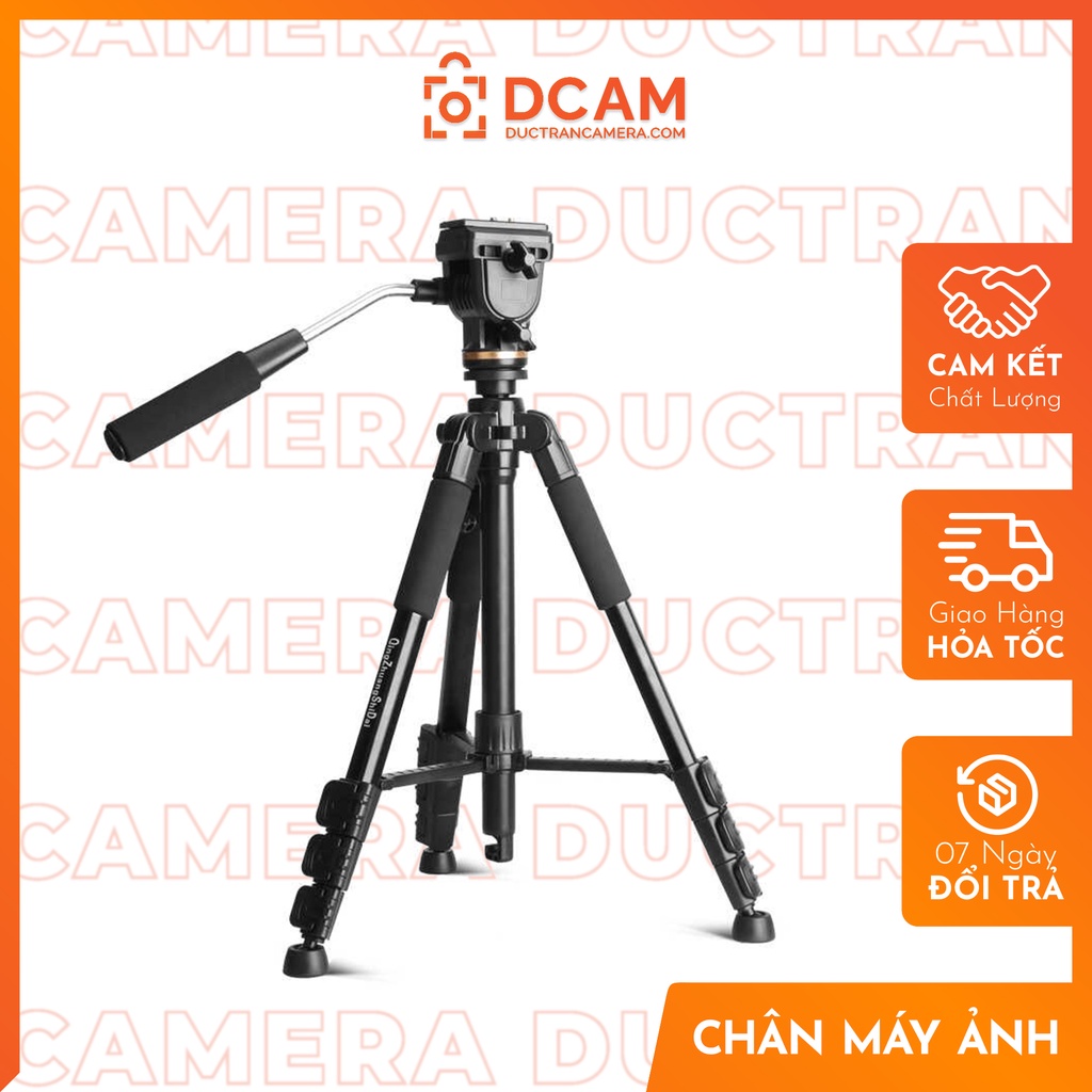 [Mã 254ELSALE giảm 7% đơn 300K] Chân máy ảnh Tripod Q202 - Chiều cao khủng 1m6 - Tặng kẹp điện thoại