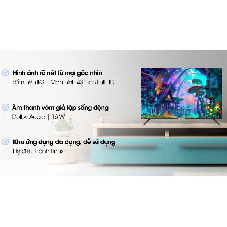 Smart Tivi Casper 43Inch 43FX6200 - Hàng Chính Hãng Bảo Hành 24 Tháng | BigBuy360 - bigbuy360.vn