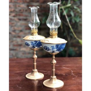 Đèn dầu ( ĐÈN THỜ ) men NAM mẫu 01 RỒNG PHƯỢNG - Gốm Sứ BÁT TRÀNG chính hiệu