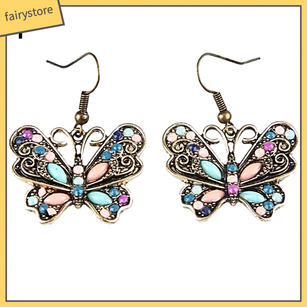 Bông tai thiết kế họa tiết bướm/chuồn chuồn phong cách bohemian sành điệu