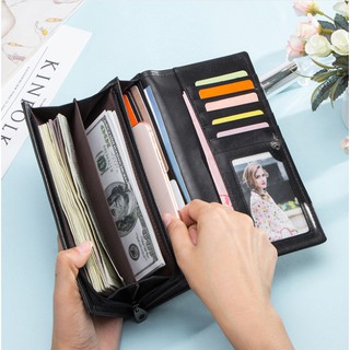Md bóp ví đứng dài cầm tay da ngựa điên men wallet genuine bò - nam nữ msđ