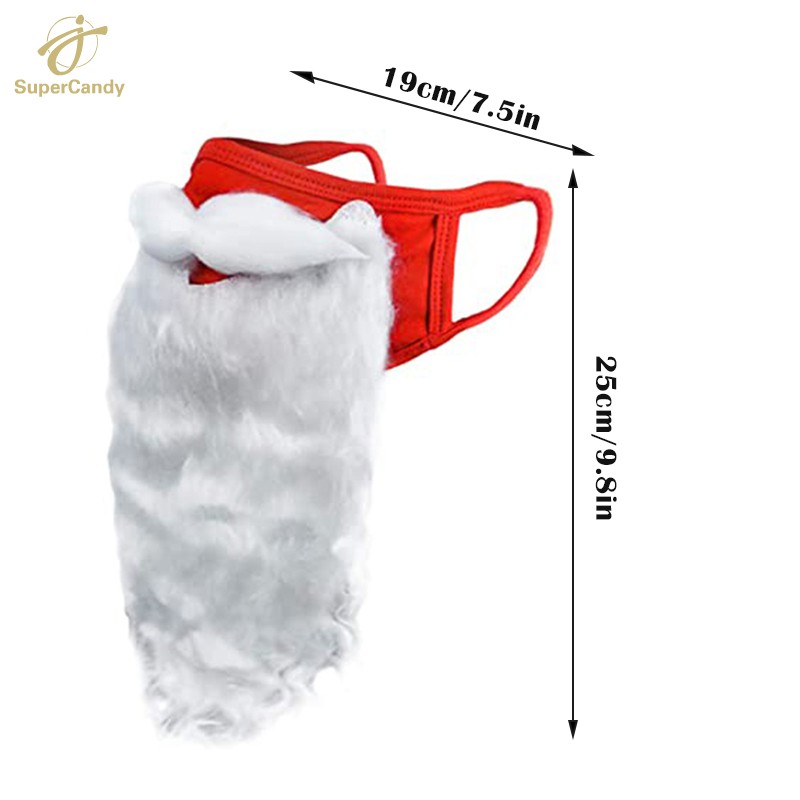 (Hàng Mới Về) Set 1 / 2 / 5 Mặt Nạ Hóa Trang Ông Già Noel / Bộ Râu Cho Người Lớn 2020 One Size