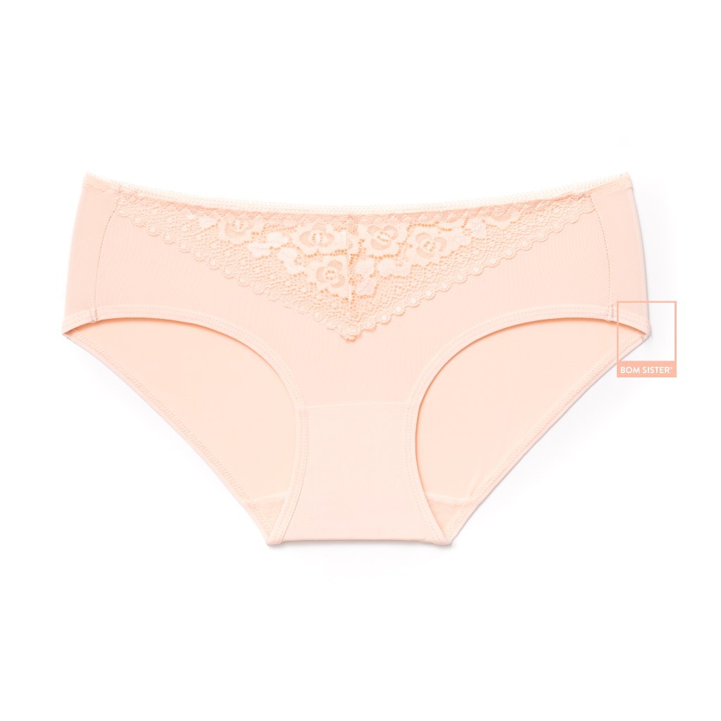 [Mã FAMALLT5 giảm 15% đơn 150k] Quần lót thun lạnh phối ren màu trơn BOM SISTER Q0303 | BigBuy360 - bigbuy360.vn
