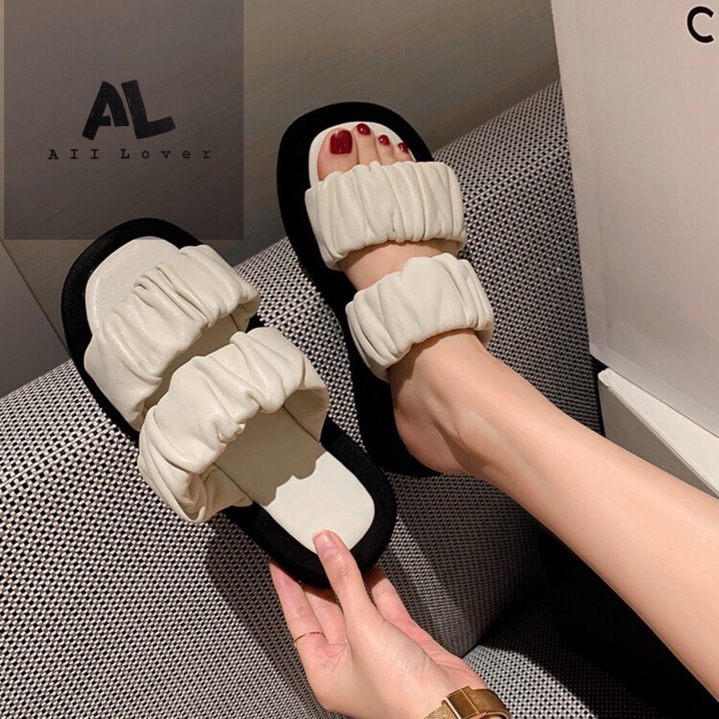 DÉP NỮ ALI LOVER - DÉP XUỒNG QUAI NHÚN - XUỒNG NỮ QUAI NGANG - DÉP LÊ MŨI VUÔNG 3 PHÂN - DÉP BÁNH MÌ -  AD220403