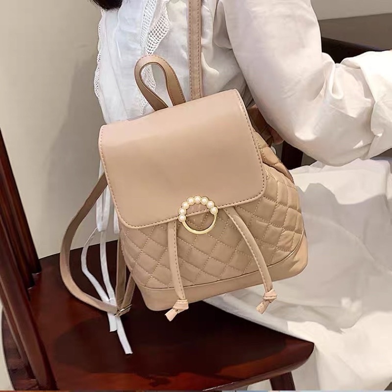 Balo thời trang nữ dây rút da mềm khoá ngọc siêu xinh ♥️