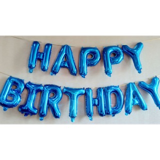 Bộ chữ bóng HAPPY BIRTHDAY màu xanh dương
