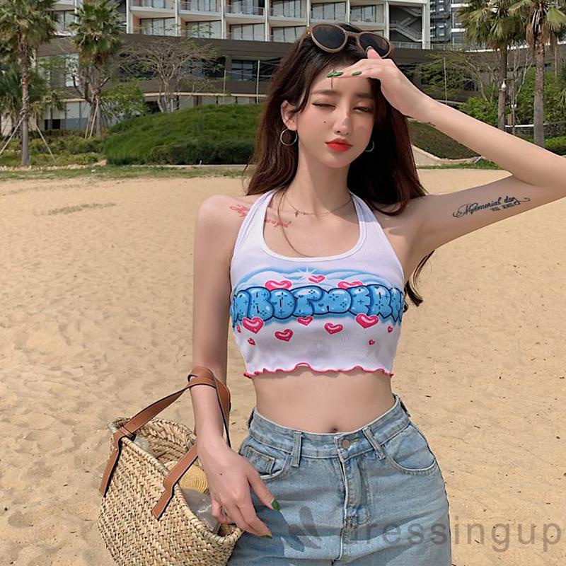 Áo Tank Top Sát Nách In Chữ Trái Tim Thời Trang Mùa Hè Cho Nữ