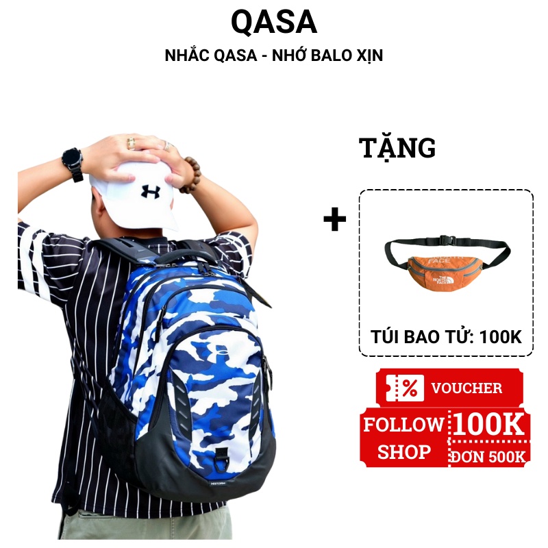 Balo thời trang nam nữ UA unisex đi làm du lịch vải chống nước quai đeo trợ lực QASA