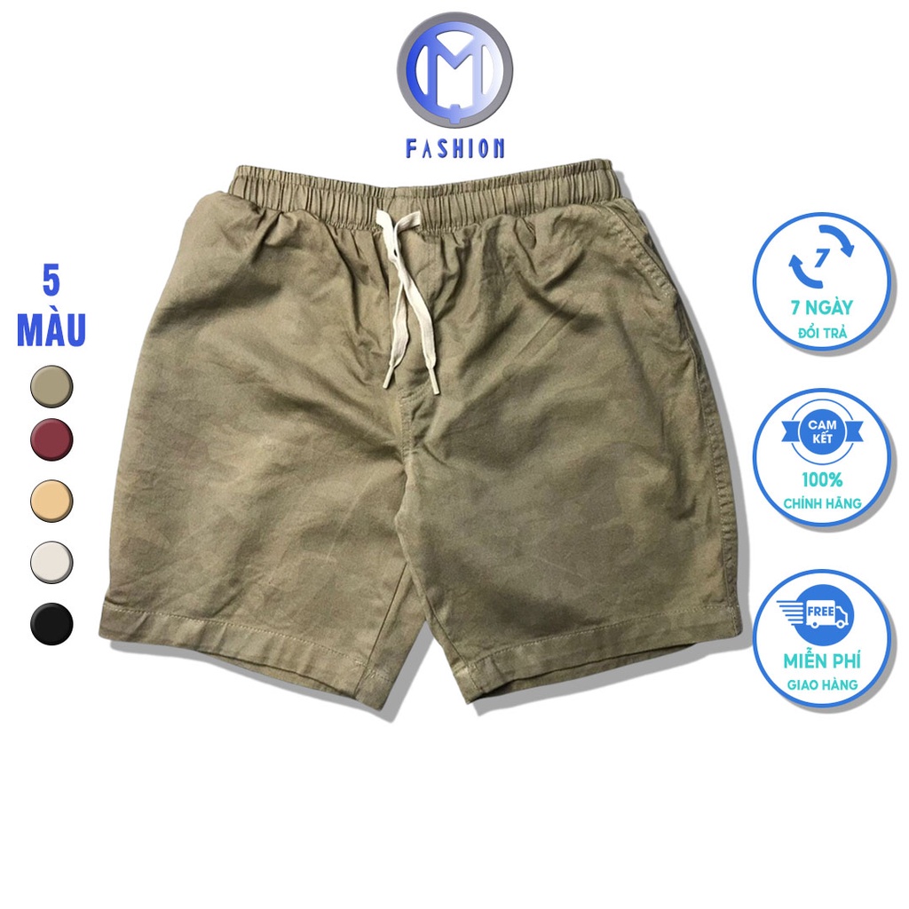 Quần short Nam kaki lưng thun co giãn cao cấp mặc nhà đi chơi thể thao nhiều màu siêu chất M Fashion QS02 - Hàng mới về