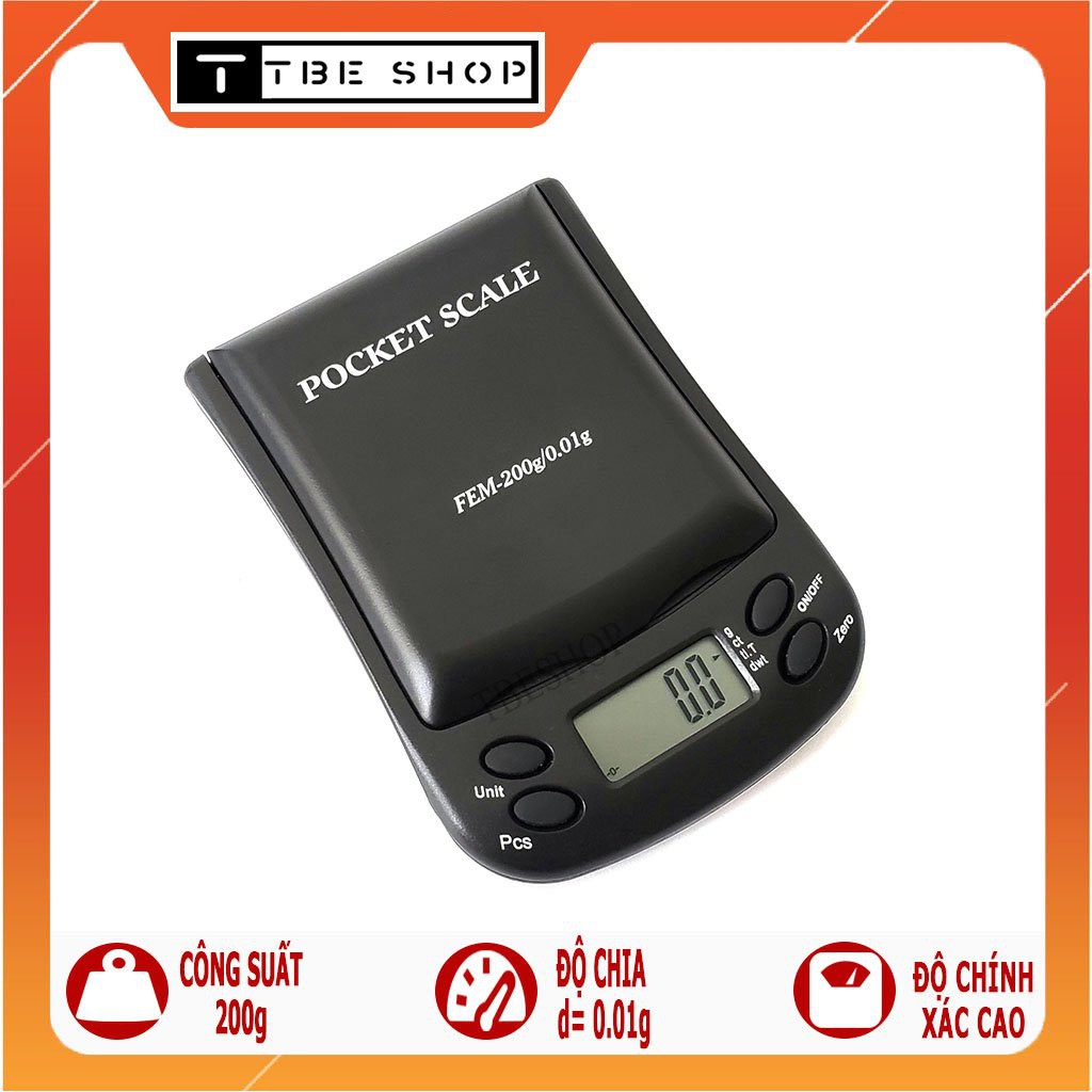 Cân Tiểu Ly Điện Tử 200g 0.01g FEM Chính Hãng Phù Hợp Cân Vàng ( Bảo Hành 1 Năm ) TBE Shop