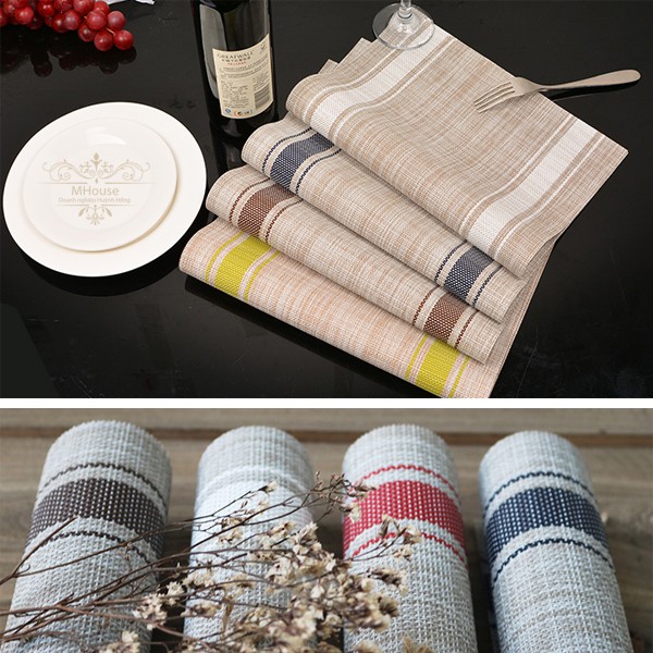 Combo 4 Tấm Lót Bàn Ăn Sọc Ngang 2s | BigBuy360 - bigbuy360.vn