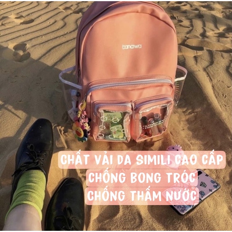 Balo Banawa Túi Trong Backpack 2810 Clothes Shop Balo Đi Học Banawa Da Phối Túi Trong Ulzzang Unisex