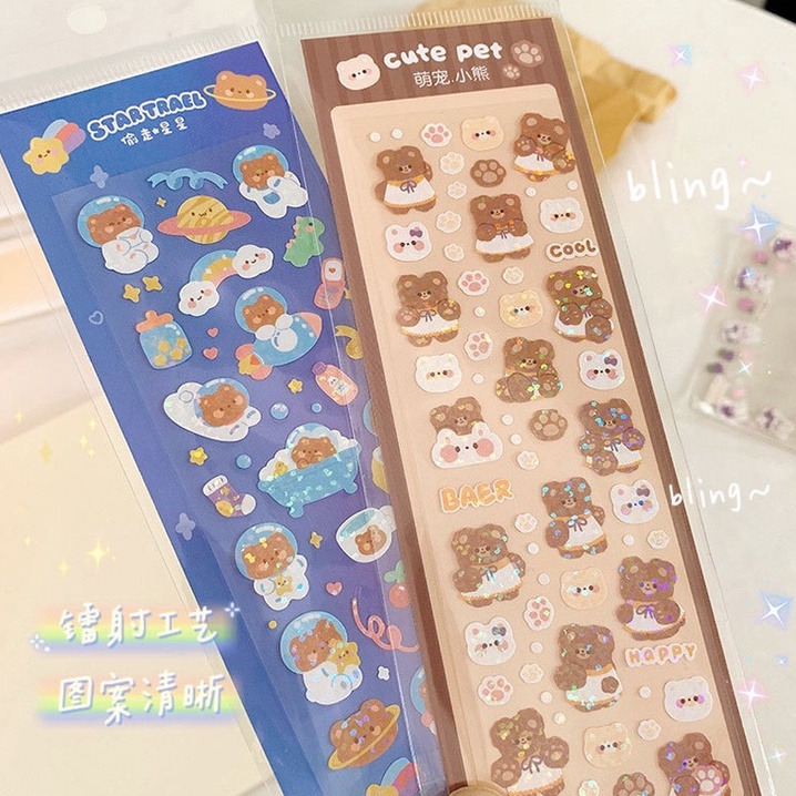 Sticker cute hoạt hình, hình dán cute trang trí sổ nhiều mẫu dễ thương không thấm nước DIY